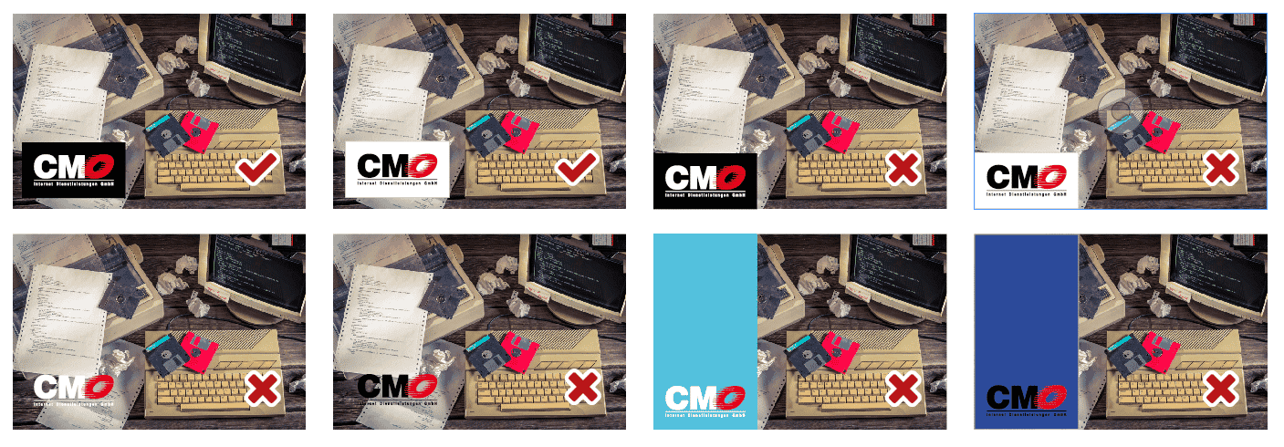 Ideale Darstellung des CMO-Logos auf Fotos