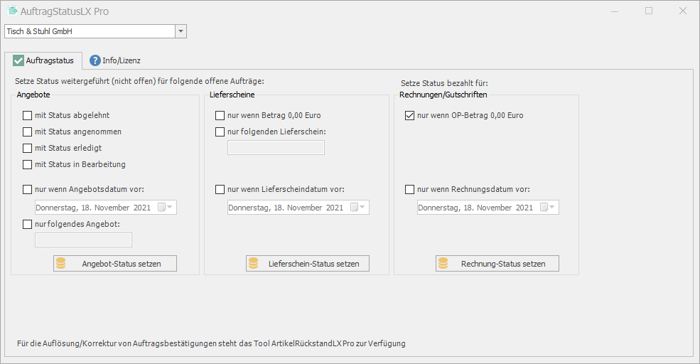 AuftragsstatusLX Pro Screenshot