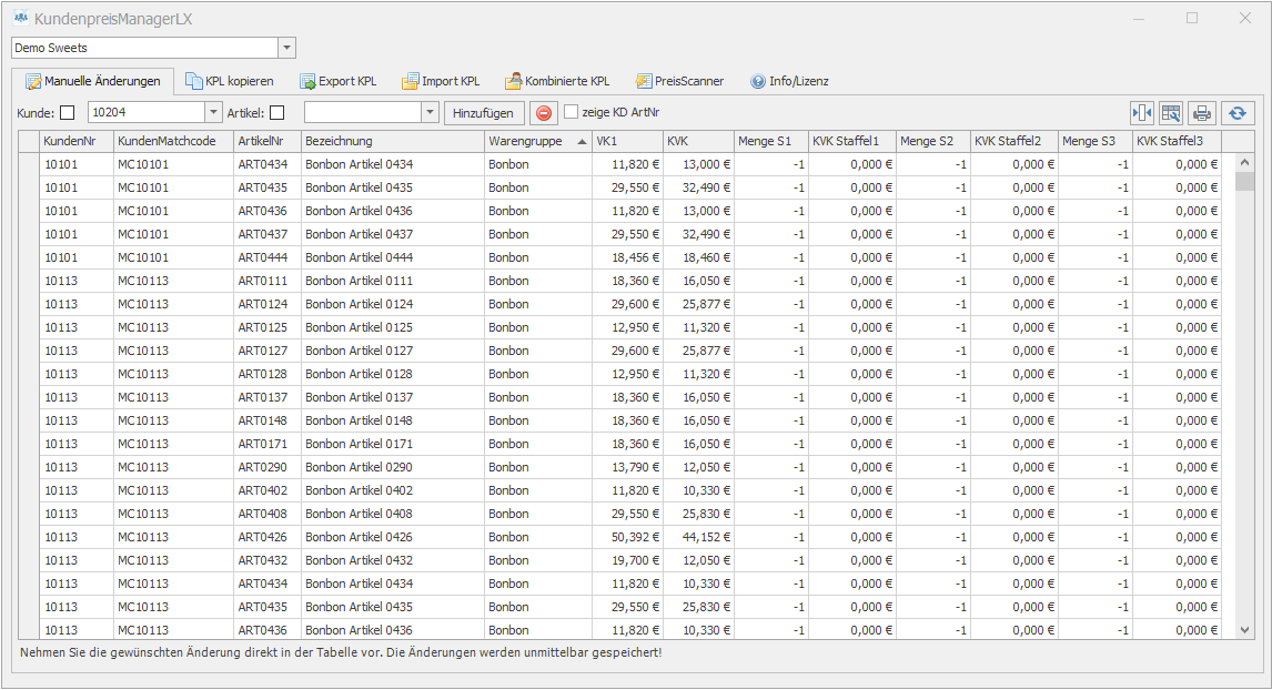 KundenpreisManagerLX Pro Screenshot