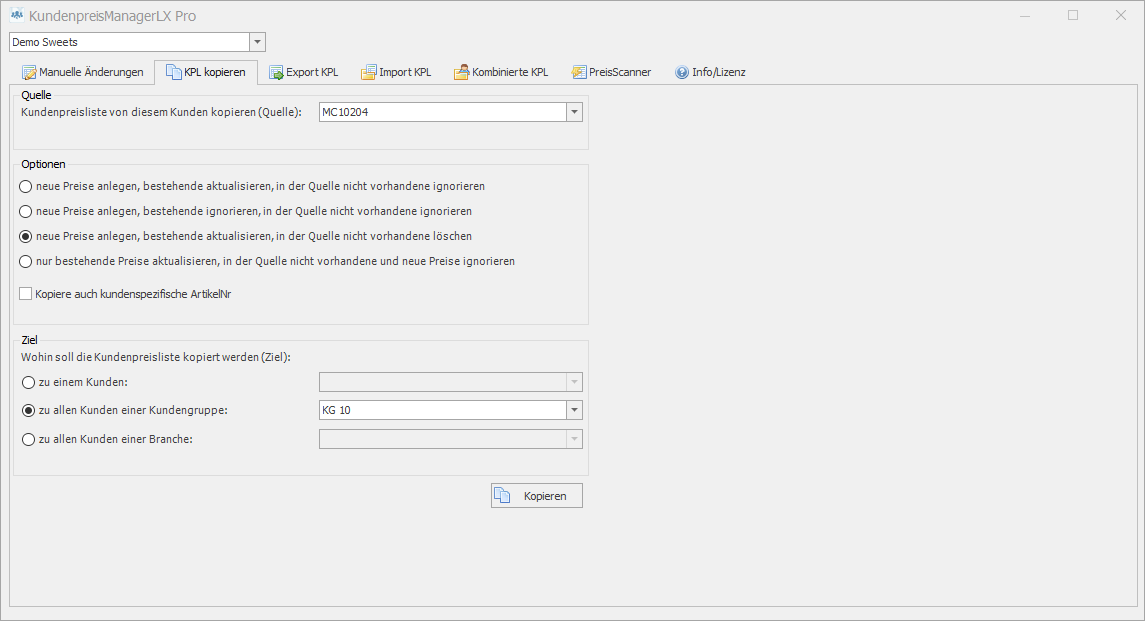 KundenpreisManagerLX Pro Screenshot