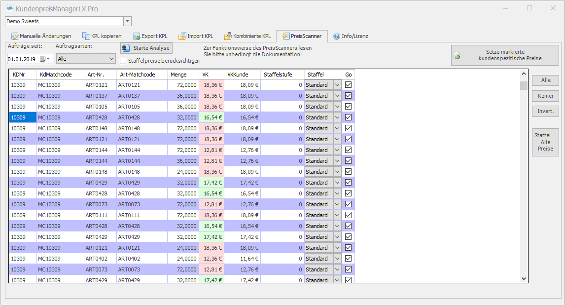 KundenpreisManagerLX Pro Screenshot