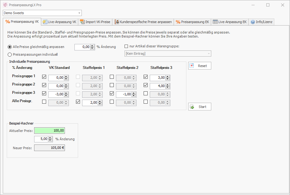 PreisanpassungLX Pro Screenshot